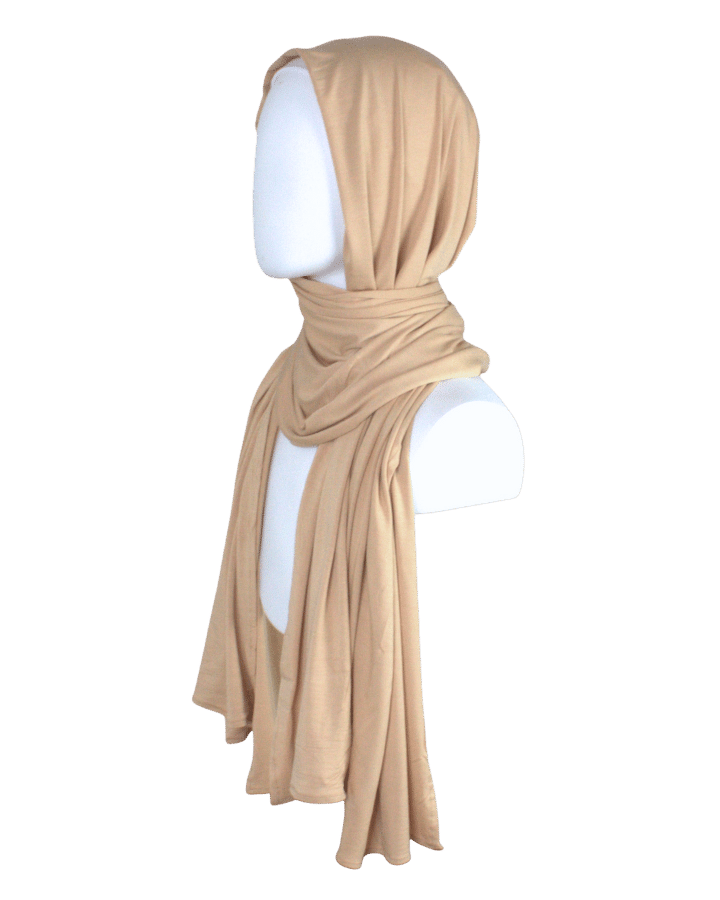 Bamboo Jersey Hijab Honey Beige - Maxi Size (But Not Bulky!)