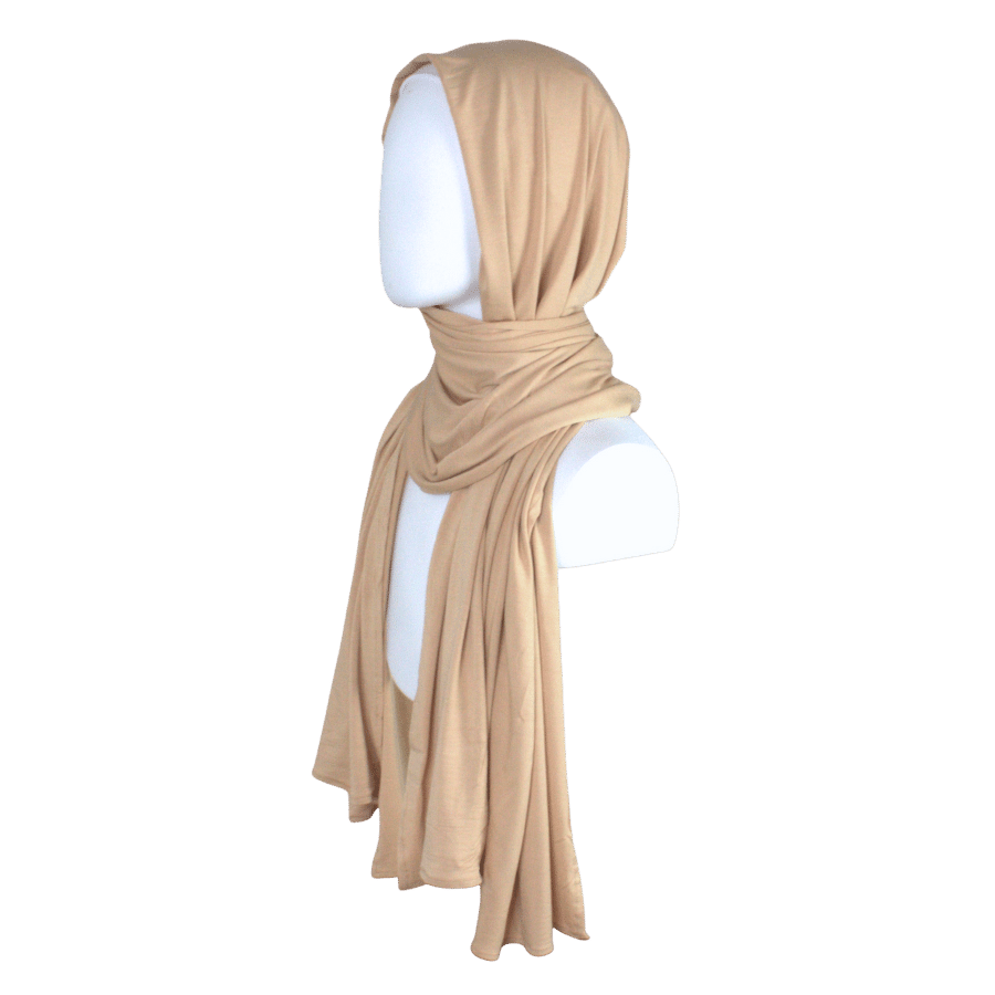 Bamboo Jersey Hijab Honey Beige - Maxi Size (But Not Bulky!)