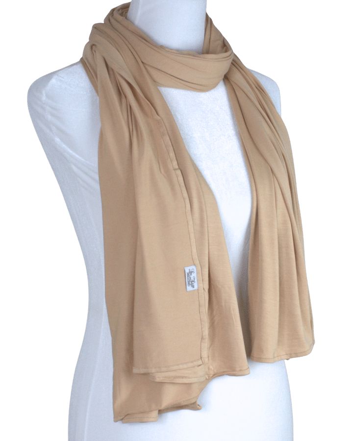 Bamboo Jersey Hijab Honey Beige - Maxi size premium quality