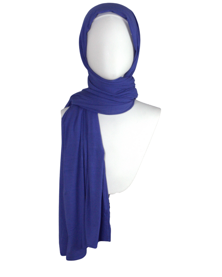 Bamboo Jersey Hijab Purple Blue - Maxi Size Premium Quality