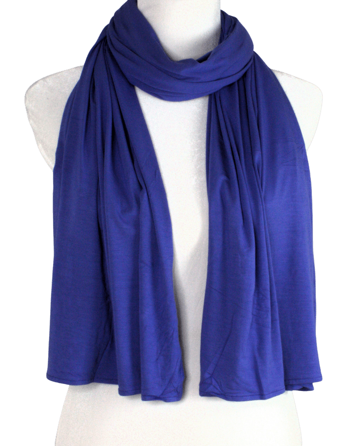 Periwinkle hijab scarf that you'll wear on repeat. Bamboo Jersey Hijab Violet Blue  - Maxi Size (But Not Bulky!)