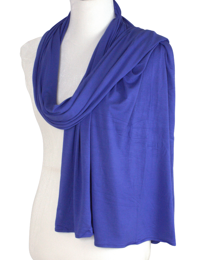 Bamboo Jersey Hijab Violet Blue  - Maxi Size (But Not Bulky!)