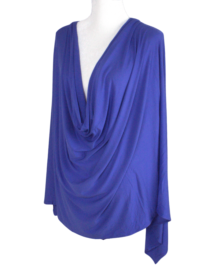 Bamboo Jersey Hijab Purple Blue  - Maxi Size (But Not Bulky!)