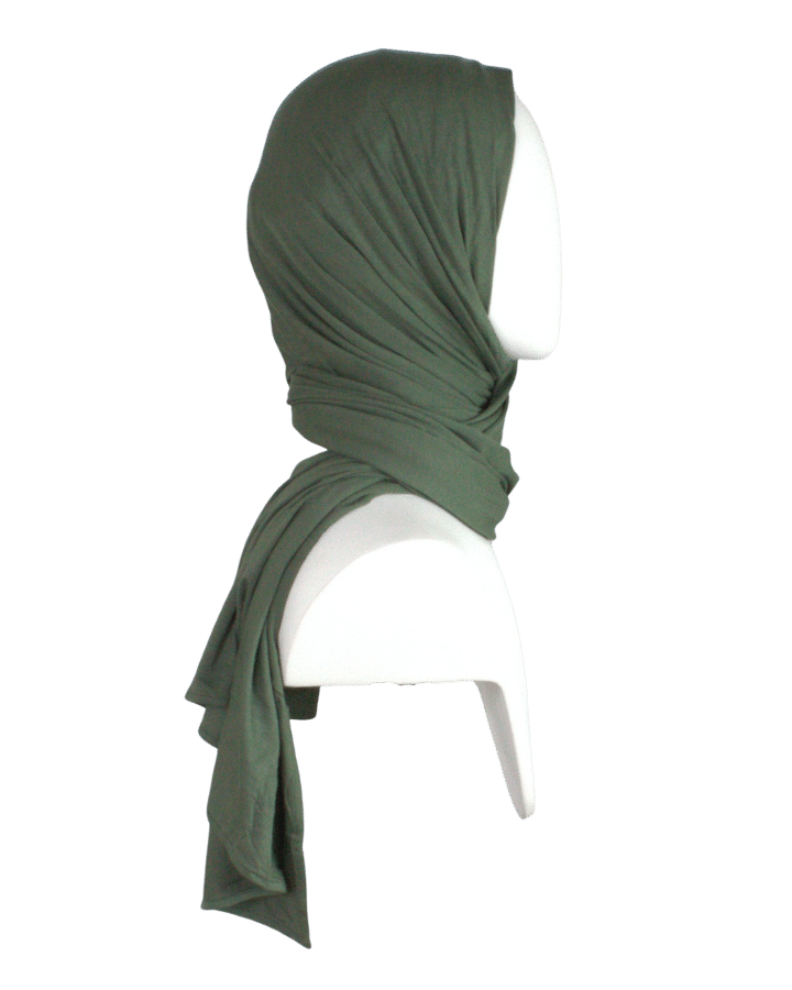 Bamboo Jersey Hijab Olive Green  - Maxi Size premium quality