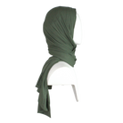 Bamboo Jersey Hijab Olive Green  - Maxi Size premium quality