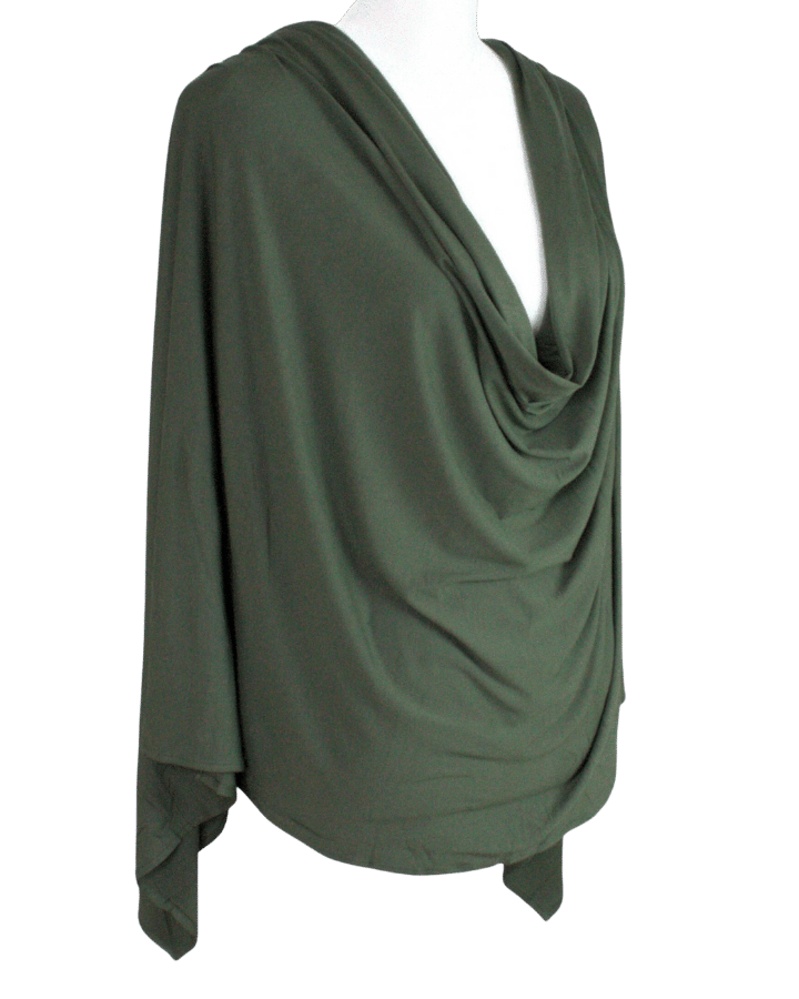 Bamboo Jersey Hijab Olive Green  - Maxi size (But Not Bulky!)