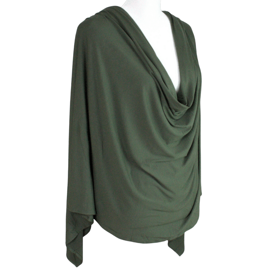 Bamboo Jersey Hijab Olive Green  - Maxi size (But Not Bulky!)