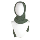 Bamboo Jersey Hijab Olive Green  - Maxi size