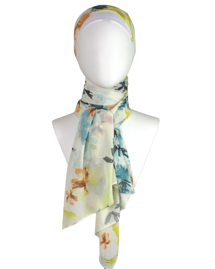 Premium Chiffon Floral hijab | Maxi Chiffon hijab  | Lina Zibdeh