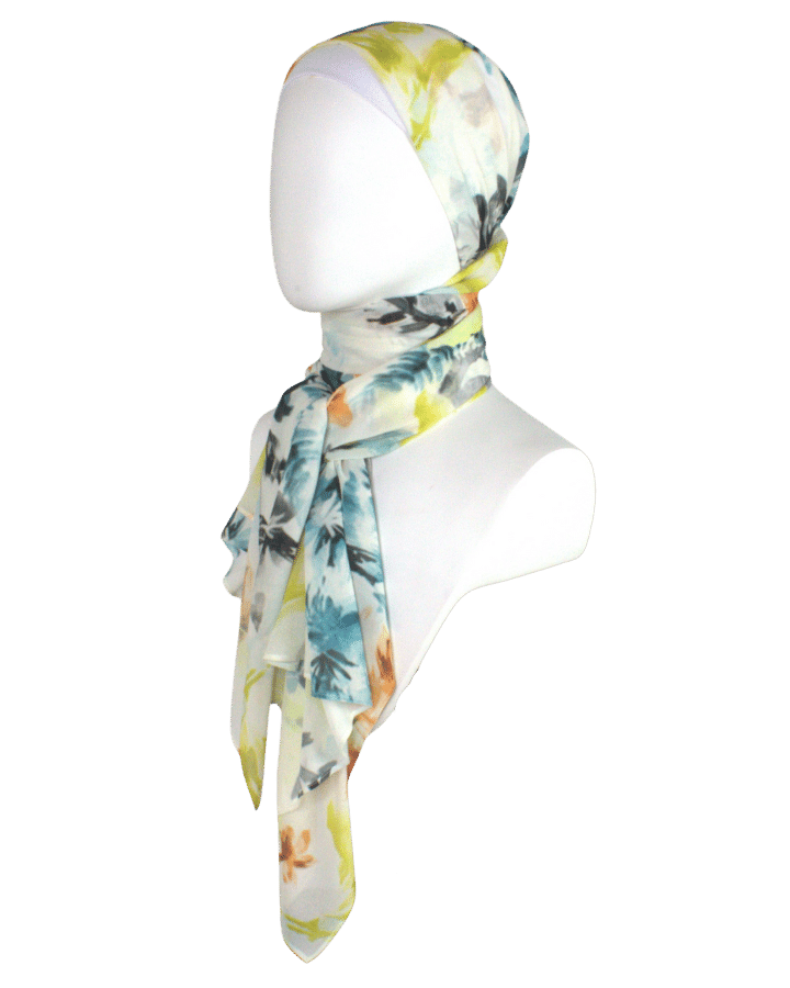Premium Chiffon Floral hijab | Maxi Chiffon hijab | Lina Zibdeh