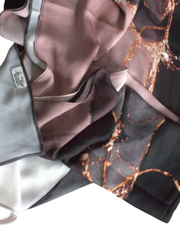 Marble Maxi Hijab Scarf for special events | Luxury Black Mauve Hijab | Lina Zibdeh