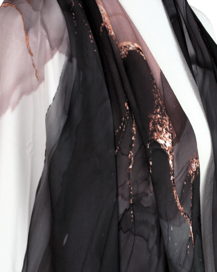 Mauve Black Hijab | Exclusive designer hijab for special occasions | Lina Zibdeh