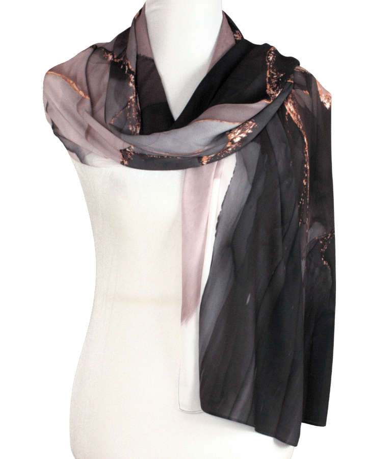 Fancy Maxi Hijab Scarf for special events | Black Mauve Hijab | Lina Zibdeh