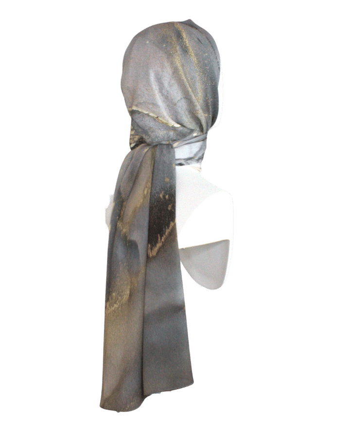Unique Hijab scarf Premium Marble Crepe Chiffon Hijab Maxi | Lina Zibdeh