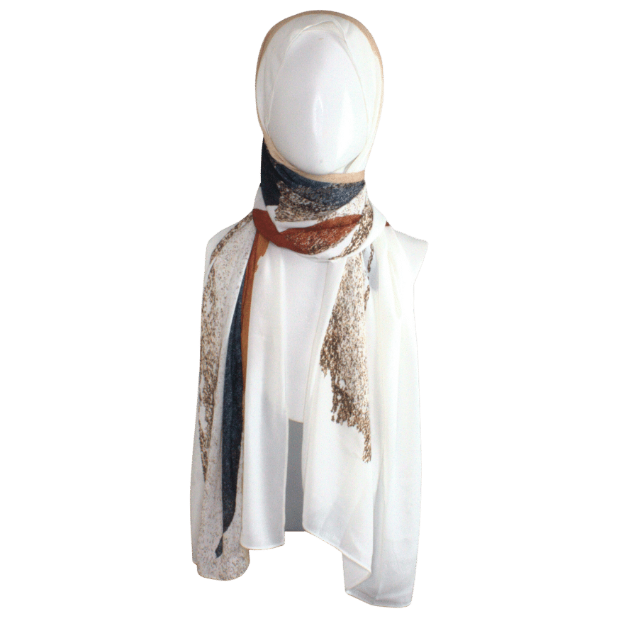 Designer printed hijab scarf to match more modest outfits | Lina Zibdeh