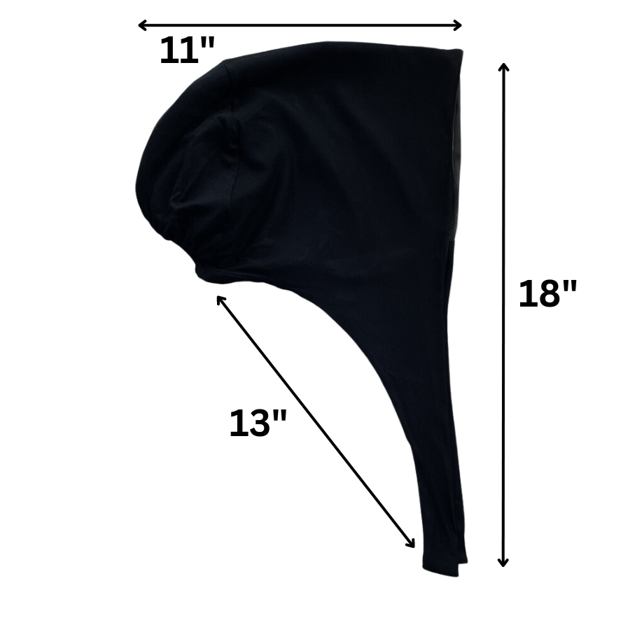 Satin Lined Silver Tie-Back Hijab Cap - NEW