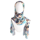 Floral hijab scarf for your elegant occasions - Maxi size Premium Quality  | Lina Zibdeh
