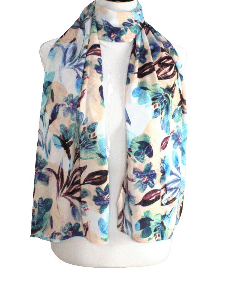 Floral hijab scarf for your elegant occasions - Maxi size Premium Quality