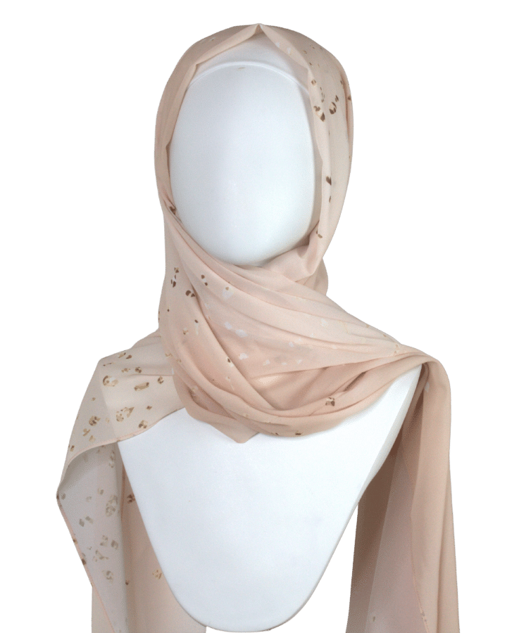 Luxury Chiffon Hijab Scarf for special events and work | Blush Neutral Hijab | Lina Zibdeh