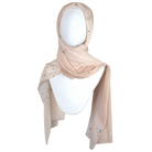 High End Chiffon Hijab Scarf for special occasions | Fancy Blush Neutral Hijab | Lina Zibdeh