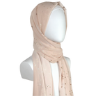High-End Chiffon Hijab Scarf for special occasions | Fancy Blush Neutral Hijab | Lina Zibdeh
