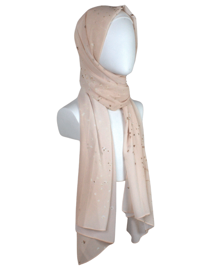 Premium Chiffon Hijab Scarf for special occasions | Blush Neutral Hijab | Lina Zibdeh