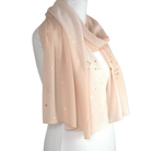 Premium Chiffon Hijab Scarf for special occasions | Blush Neutral Hijab | Lina Zibdeh