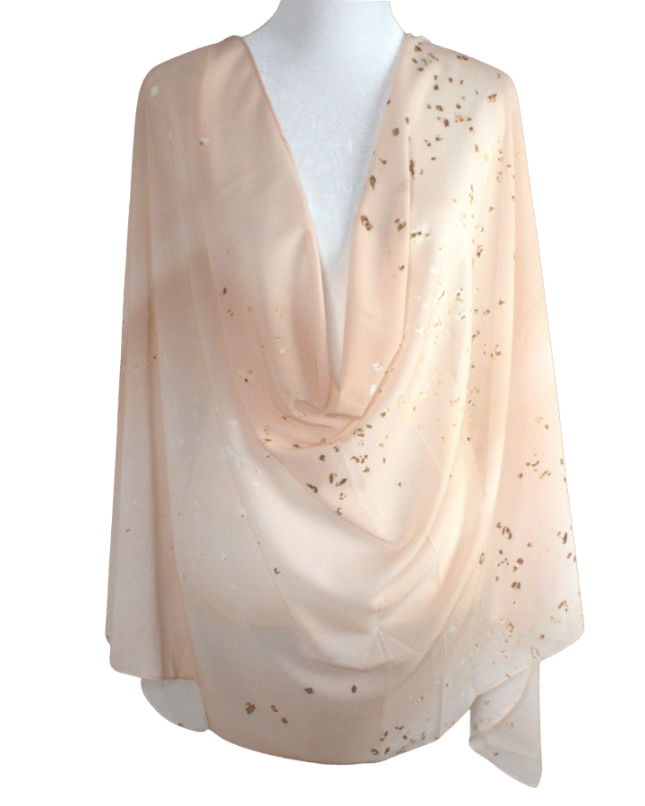 High End Chiffon Hijab Scarf for special occasions | Fancy Blush Neutral Hijab | Lina Zibdeh