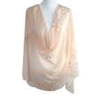 High End Chiffon Hijab Scarf for special occasions | Fancy Blush Neutral Hijab | Lina Zibdeh