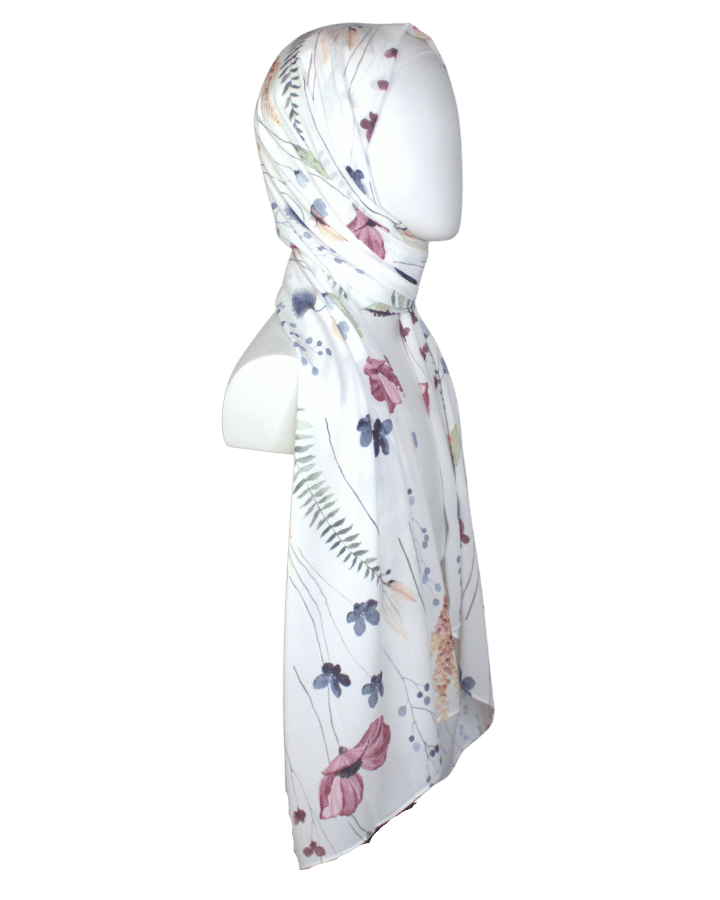 A Floral Meadow Premium Soft Crepe Chiffon Hijab -NEW