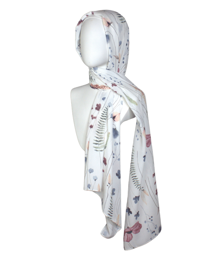 A Floral Meadow Premium Soft Crepe Chiffon Hijab -NEW