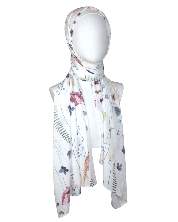 A Floral Meadow Premium Soft Crepe Chiffon Hijab -NEW