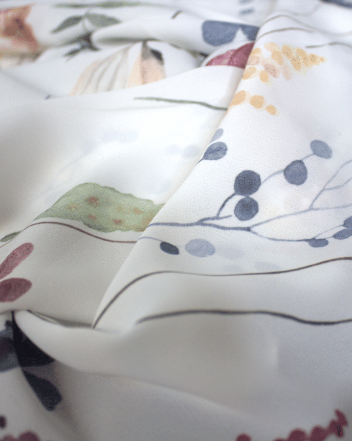 A Floral Meadow Premium Soft Crepe Chiffon Hijab -NEW