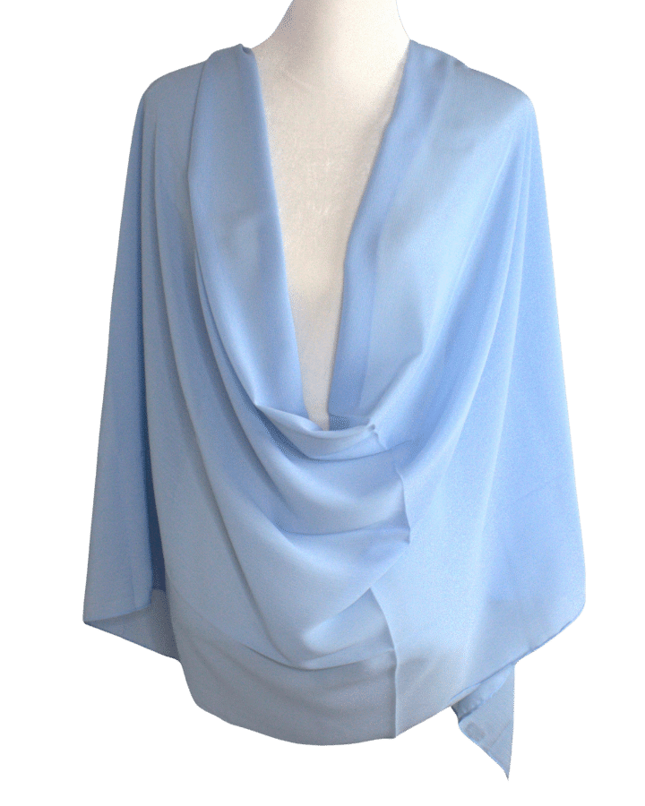 Whispering Breeze Crinkle Chiffon Hijab! Basic Blue