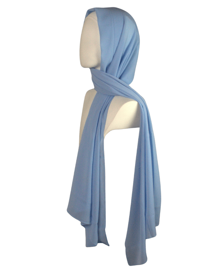 Whispering Breeze Crinkle Chiffon Hijab! Basic Blue
