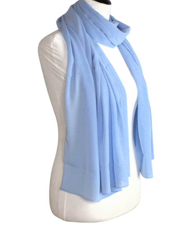 Whispering Breeze Crinkle Chiffon Hijab! Basic Blue