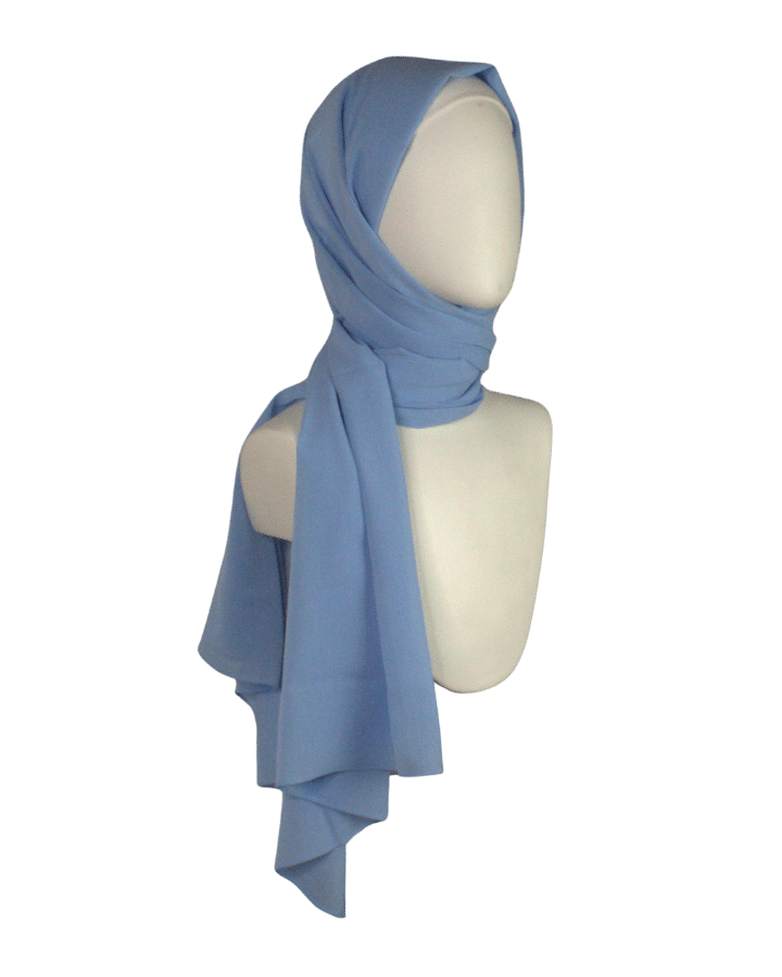 Whispering Breeze Crinkle Chiffon Hijab! Basic Blue