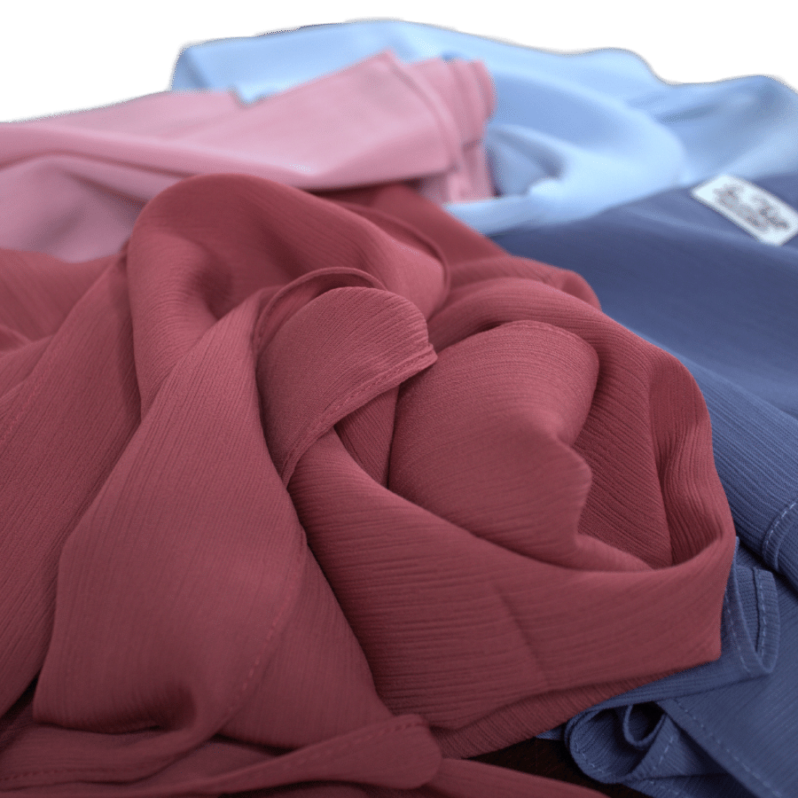 Whispering Breeze Crinkle Chiffon Hijab! Basic Blue