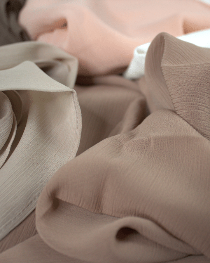 Whispering Breeze Crinkle Chiffon Hijab! Neutral Sand Beige