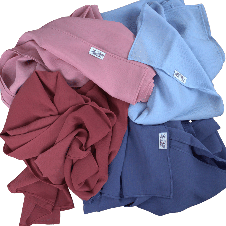 Whispering Breeze Crinkle Chiffon Hijab! Mauve Red