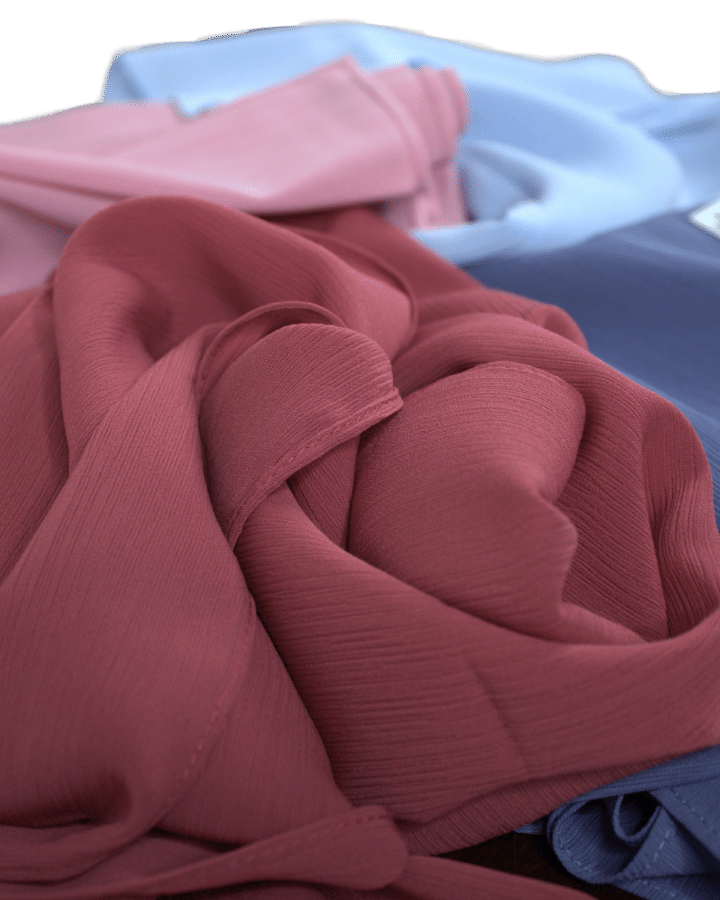 Whispering Breeze Crinkle Chiffon Hijab! Mauve Red