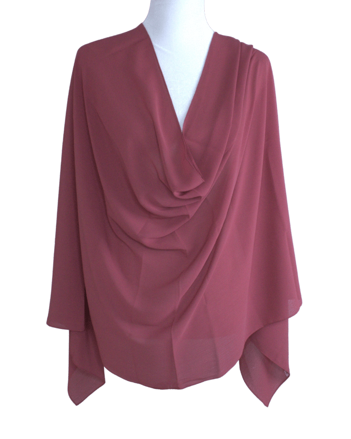 Whispering Breeze Crinkle Chiffon Hijab! Mauve Red