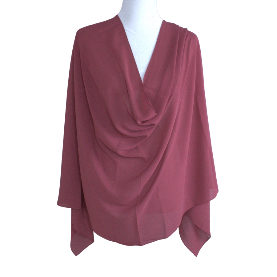 Whispering Breeze Crinkle Chiffon Hijab! Mauve Red