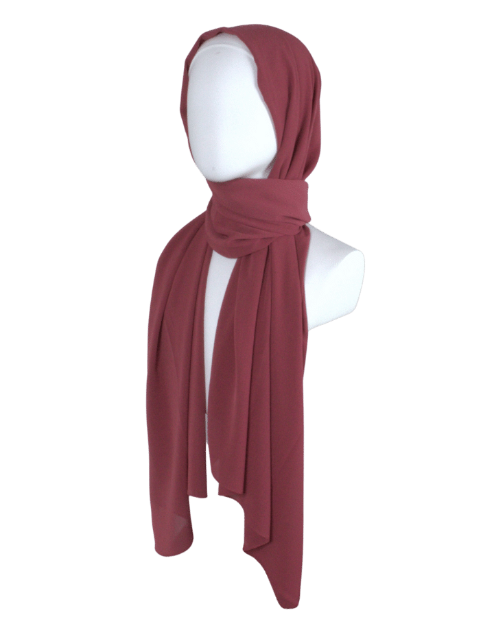 Whispering Breeze Crinkle Chiffon Hijab! Mauve Red