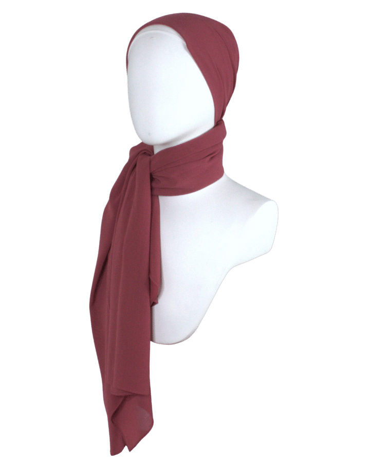 Whispering Breeze Crinkle Chiffon Hijab! Mauve Red