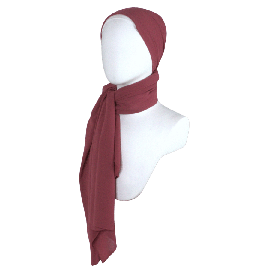 Whispering Breeze Crinkle Chiffon Hijab! Mauve Red