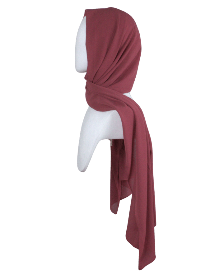 Whispering Breeze Crinkle Chiffon Hijab! Mauve Red