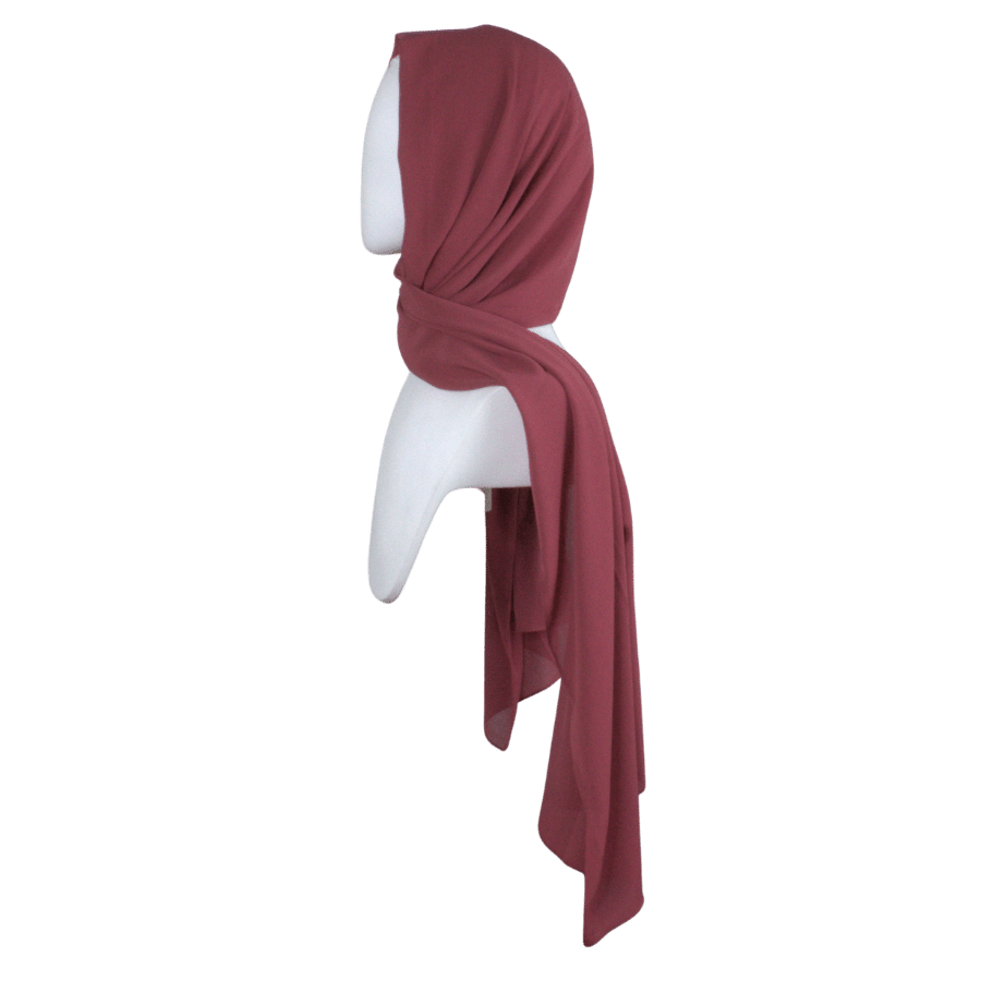 Whispering Breeze Crinkle Chiffon Hijab! Mauve Red