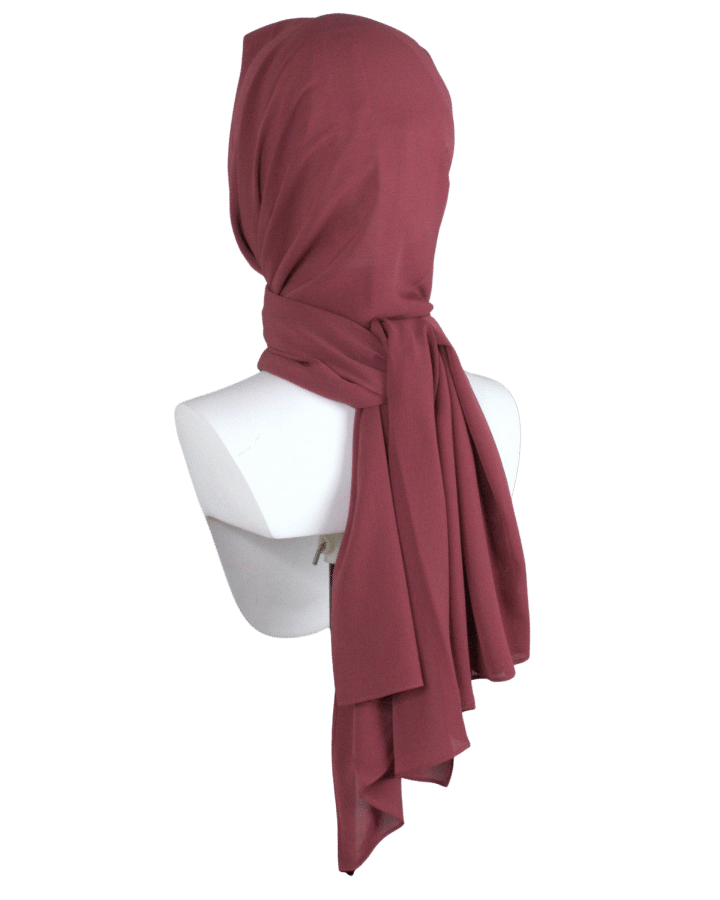 Whispering Breeze Crinkle Chiffon Hijab! Mauve Red