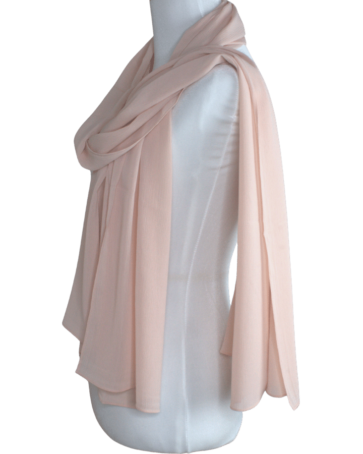 Whispering Breeze Crinkle Chiffon Hijab! Everyday Peach Blush